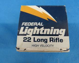 Lot 335. Federal Lightning 22LR. Full brick of ten boxes each holding 50 rounds. 500 total rounds.