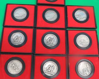 Lot 90. Ten pewter America First Medals