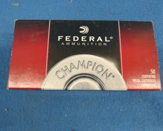 Lot 369. Federal 45 auto. 230-grain FMJ. Full box of 50 rounds.