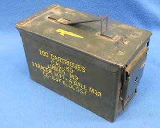 Lot 130. 50 cal. metal ammo box