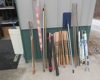 Lot 317. Spindles, three piano hinges, weed blocker, American flag, and more