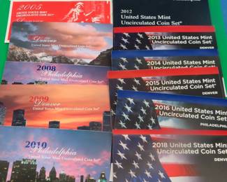 Lot 181. 13 U.S. Mint Uncirculated Coin Sets