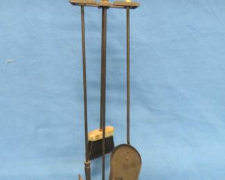 Lot 170. Three-piece fireplace set with stand
