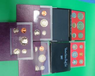 Lot 189. U.S. Mint Proof sets: 1975, 1982, 1985, 1986, and 1987