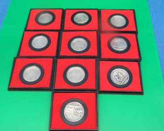 Lot 185. Ten pewter America First Medals