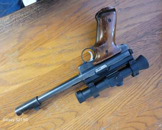 Ruger MK I .22 Target w Oakshore scope $375.