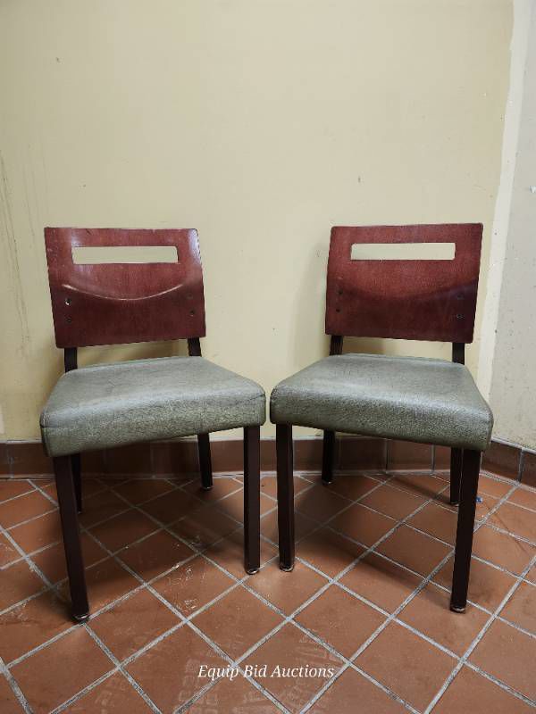 (6) Cushioned Bottom Wood Back Chairs