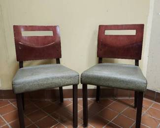 (6) Cushioned Bottom Wood Back Chairs