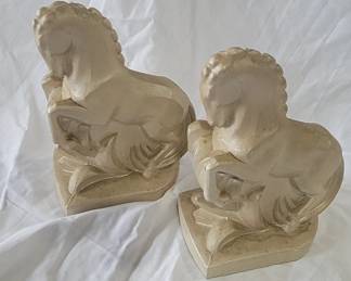 Art deco horse bookends 