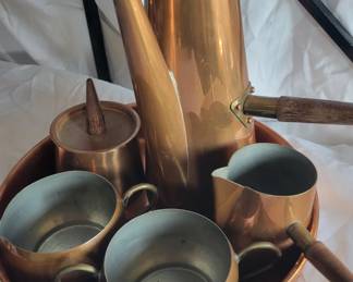 Copper mid-century coffee set