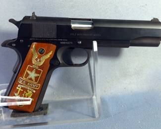 Colt Government Model 9mm Luger Para Pistol SN# NN04829, US Army Grips