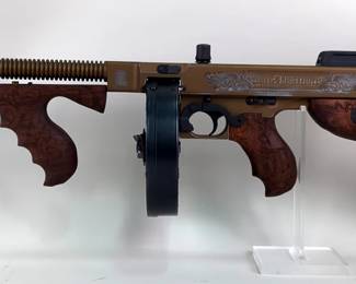 Auto Ordinance Corp 1927 A1 Bootlegger Prohibition Edition .45 ACP Rifle SN# KU5476, Drum And Stick Mags, Engraved Receiver And Stock, Paperwork, And Case Lock, In Hard Case