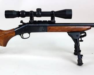 New England Firearms Handi Rifle .243 Win Top Break Rifle SN# NU340052, NcStar 3-9x40 Scope, Vlife Bipod, Allen Ammo Sleeve, In Soft Case 