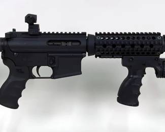DPMS Panther Arms A-15 .223- 5.56mm Rifle SN# N0002518, Adjustable Stock, Sure Fire Flashlight On Fab Defense Line Front Grip With Trigger Control