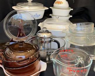 Corningware, Pyrex, Anchor Hocking, And Visions Cookware: 27pcs