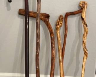6 Wooden Walking Sticks/Cane