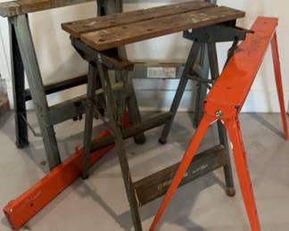 Sawhorse Pair X 2 With Black And Decker Workmate Portable Folding Workbench