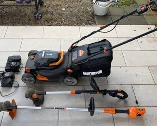 WORX Electric Lawn Mower w/ WORX Electric Weed Eater Pair