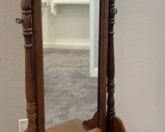 Swivel Full Length Mirror On Drawer Stand

