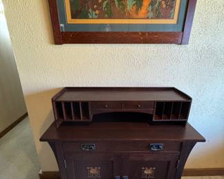 Stickley Harvey Ellis Door Console 38"W x 13"D x 39"H Stickley Pigeonhole Unite (separate piece) 34"W x 9"D x 8.5"H