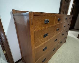 Stickley Tall Chest 40"Wx 20"D x 54"H                       Mission Collection #52 Aurora w/Distressing 