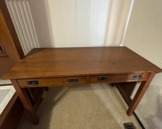 Stickley Library Desk with Left Drawer Keyboard access  59"W x 24"D x 29.5H         Mission Collection #54 Aurora