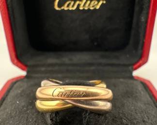 Cartier rose, yellow, white gold 18kt Trinity ring