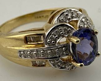 14kt tanzanite, diamond ring