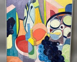 Signed L Teresi abstract oil on canvas