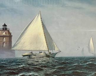 John Barber framed print “Skipjacks at Sandy Point”