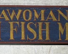 Assawoman Bay fish market painted sign