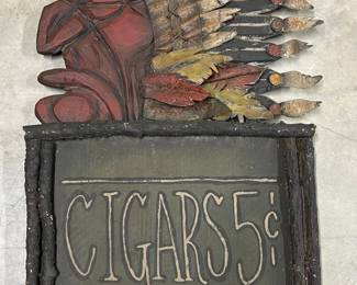 Folk art cigar store sign by Joe Mason (Killington, VT artist)
