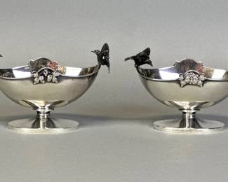 Antique pair of sterling bon bon dishes for Ball, Black and Co.