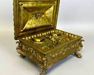 Brass and bronze ink well set