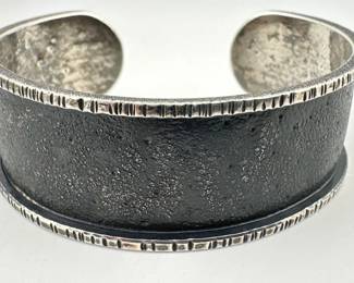 Davide Bigazzi oxidized sterling cuff