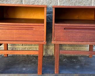 Pair of Danish teak end tables with drawers for HJN Mobler, sold 2x the money