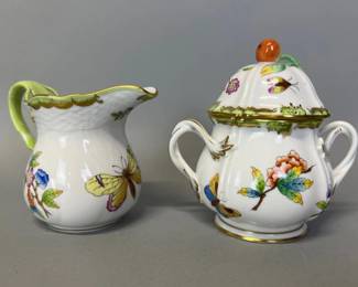 Herend "Queen Victoria" sugar, creamer