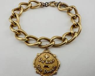 14kt large link charm bracelet