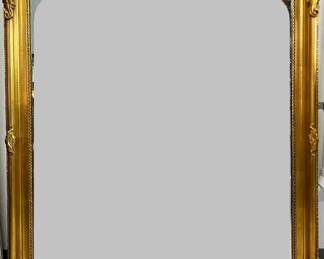 Large gilded antique mirror measures 42"W x 46"