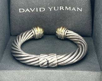 David Yurman 14kt, sterling cable bracelet