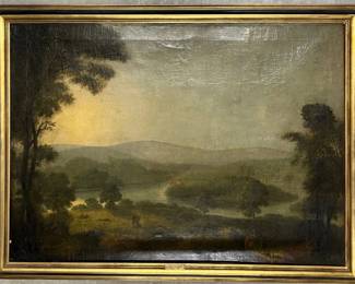 American artist John Hesselius (1728-1778) landscape oil on canvas