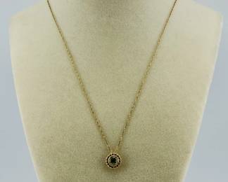 18kt Tiffany and Co. peridot stone, 18kt chain