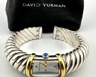 David Yurman sterling, 18kt diamond mother of pearl Waverly quartz watch