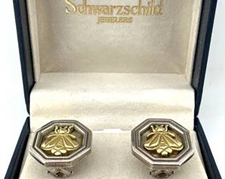 Slane and Slane 18kt, sterling bee earrings