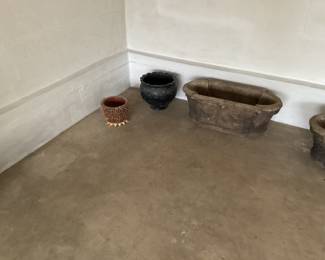 Pair of cement planters.