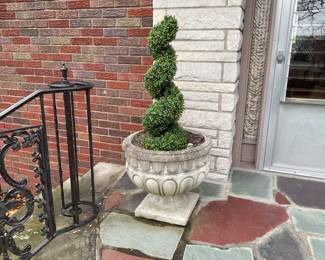 Pair, large cement planters.