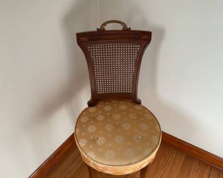 Cane back chair.