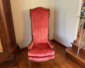 Pair of vintage high-back side chairs.