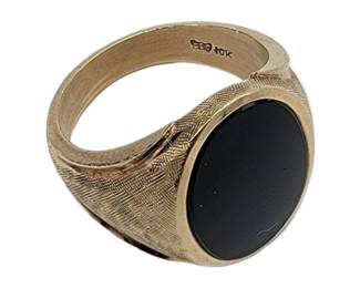 10k Mens Black Onyx Gold Ring early 1900's&nbsp;

Sz 10

Hallmark: Butterfly Symbol / 10k

Weight: 11&nbsp;(includes stone)

Estimated Melt Value: $388.36&nbsp;as of (12/26/2024)

Buyer is responsible to pay for Shipping and Ins (See Shipping Details)