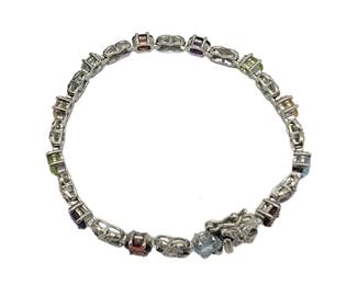 925 Multi Color Gemstone Link Accent Bracelet

Hallmark: CHINA/925

L x W:&nbsp; L 19cm&nbsp; W 4mm

Clasp: Bracelet Clasp

Weight: 10.81 grams&nbsp;&nbsp;

Estimated Melt Value: $ 8.99&nbsp; as of (01/07/2025)

Buyer is responsible to pay for Shipping and Ins (See Shipping Details)&nbsp;
